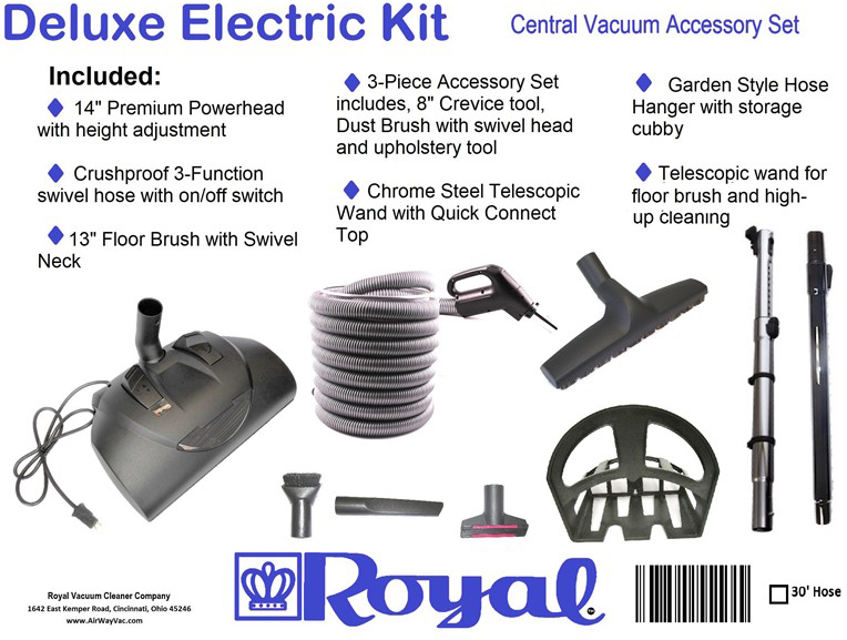 Royal Deluxe Electric Central Vacuum Kit Label